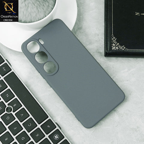 Vivo Y300 Cover - Light Gray -  Matte Shockproof Sillica Gel Soft Case