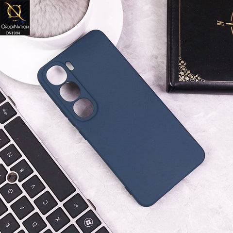 Vivo Y300 Cover - Royal Blue -  Matte Shockproof Sillica Gel Soft Case