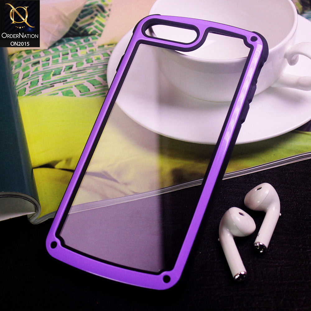 iPhone 8 Plus / 7 Plus Cover - Purple - Shockproof Hybrid Pc With Acrylic Back Shell Case