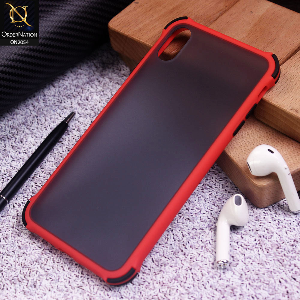 iPhone XS / X Cover - Red - Translucent Matte Shockproof Case