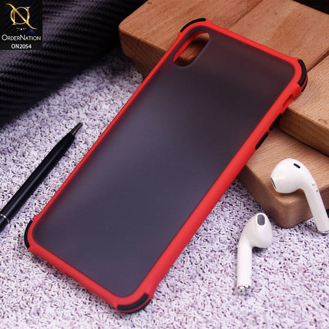 iPhone XS / X Cover - Red - Translucent Matte Shockproof Case