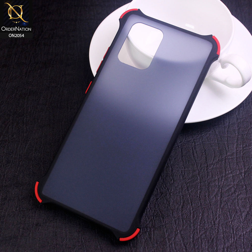 Samsung Galaxy A91 Cover - Black- Translucent Matte Shockproof Case