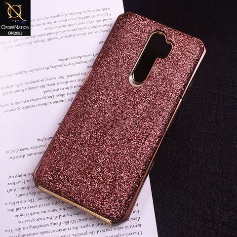 Oppo A9 2020 Cover - Brown - Bling Glitter Dual Hybrid Style Protective Case