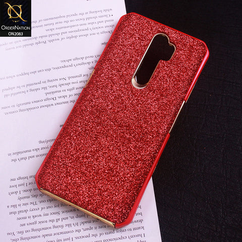 Oppo A9 2020 Cover - Red - Bling Glitter Dual Hybrid Style Protective Case