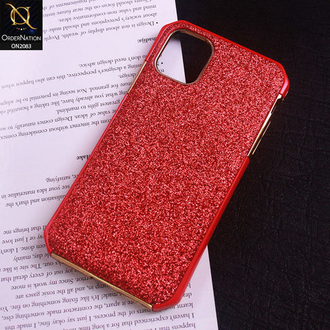 iPhone 11 Cover - Red - Bling Glitter Dual Hybrid Style Protective Case