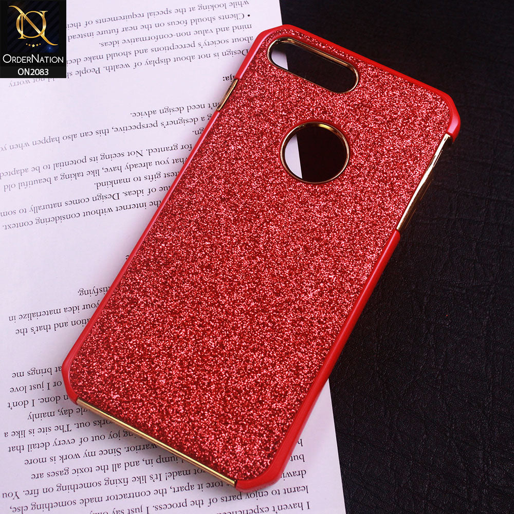 iPhone 8 Plus / 7 Plus Cover - Red - Bling Glitter Dual Hybrid Style Protective Case