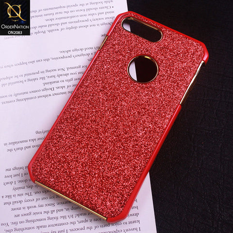 iPhone 8 Plus / 7 Plus Cover - Red - Bling Glitter Dual Hybrid Style Protective Case
