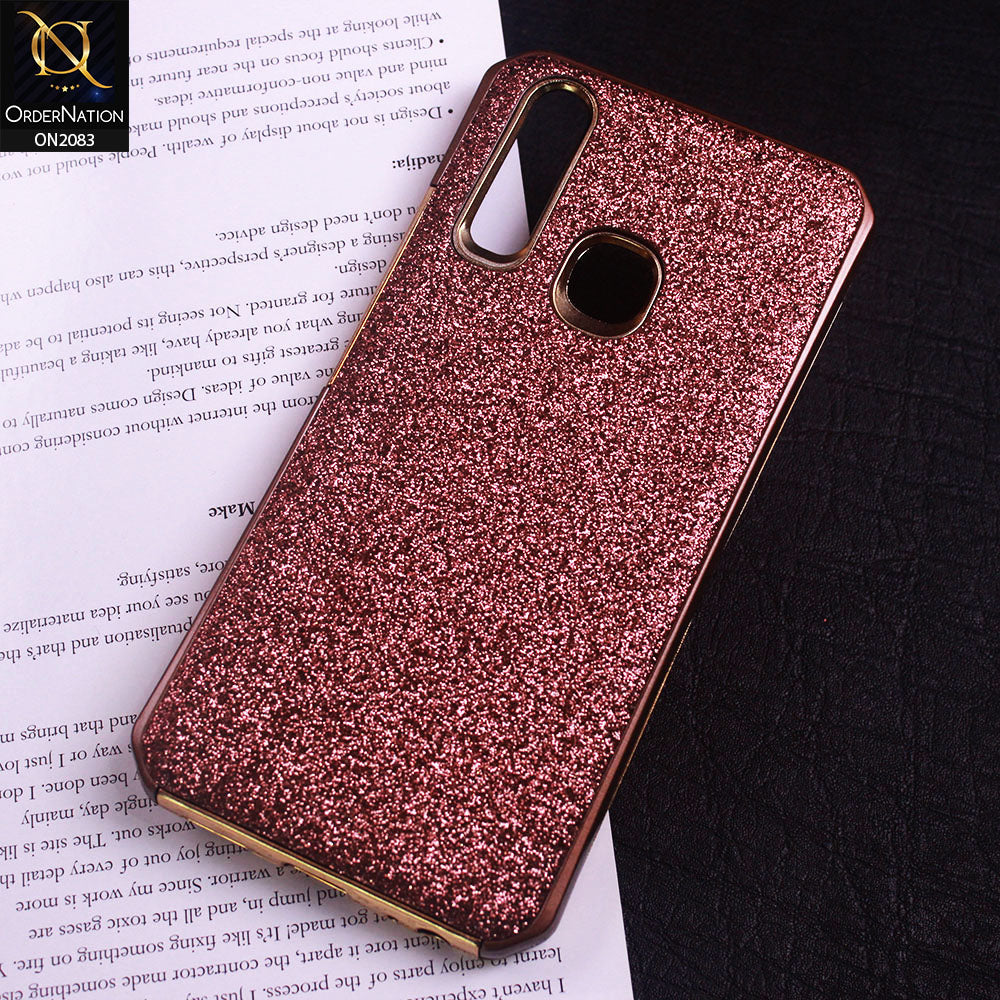 vivo Y11 (2019) Cover - Brown - Bling Glitter Dual Hybrid Style Protective Case