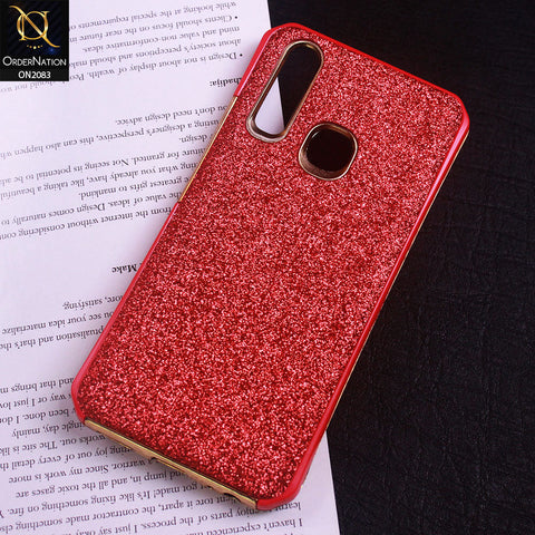 vivo Y11 (2019) Cover - Red - Bling Glitter Dual Hybrid Style Protective Case