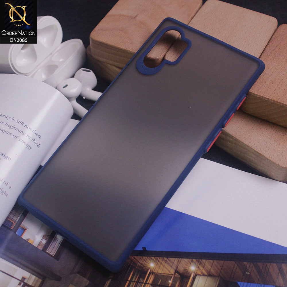 Samsung Galaxy Note 10 Plus Cover - Blue - Translucent Matte Shockproof Soft Border Protective Case
