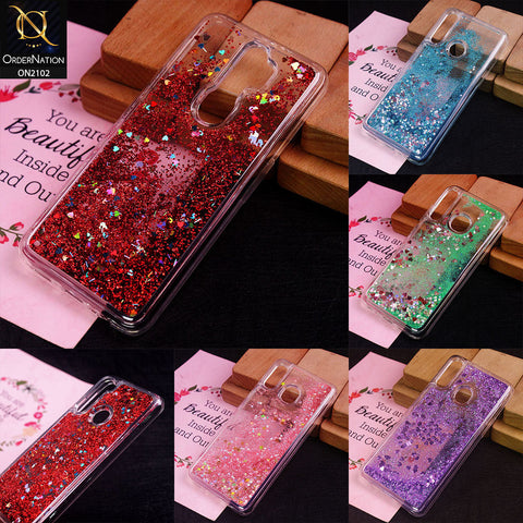Samsung Galaxy Note 8 Cover - Light Pink - Cute Love Hearts Liquid Glitter Pc Back Case