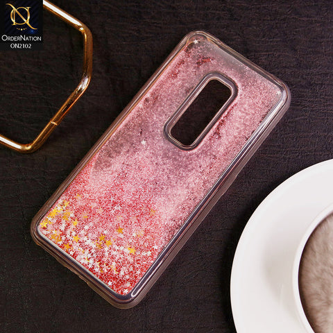 Vivo V17 Pro Cover - Rose Gold - Cute Love Hearts Liquid Glitter Pc Back Case