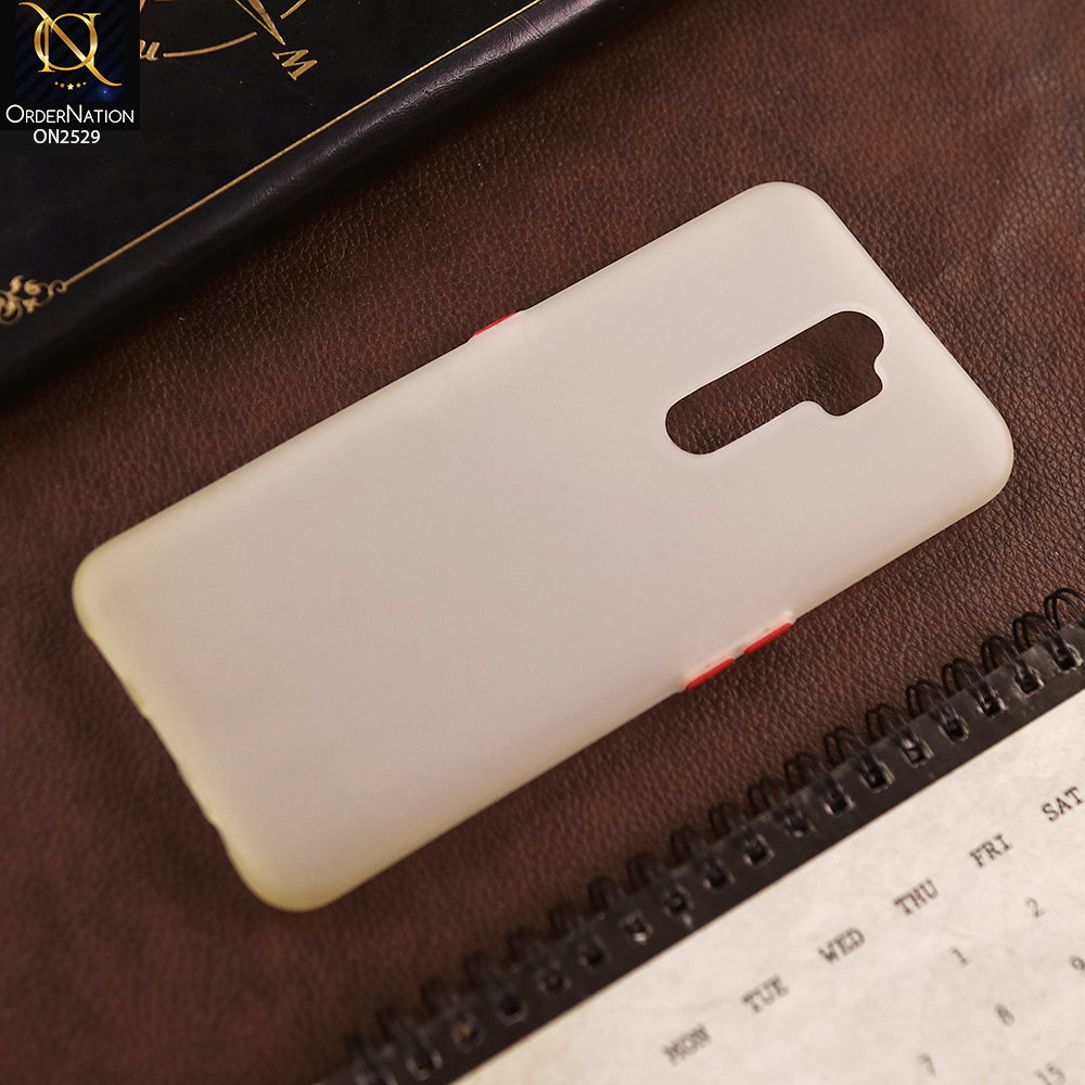 Oppo A5 2020 Cover - White - Semi-Transparent Ultra Thin Color Button Soft Shell Case