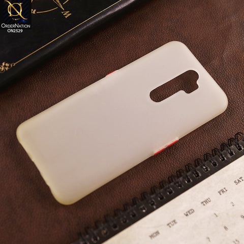 Oppo A9 2020 Cover - White - Semi-Transparent Ultra Thin Color Button Soft Shell Case