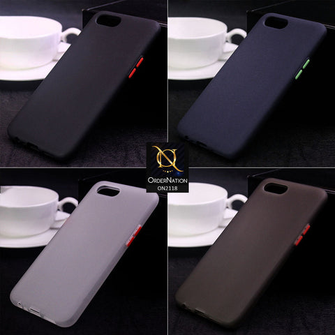 Oppo A73 Cover - Blue - Semi-Transparent Ultra Thin Color Button Soft Shell Case