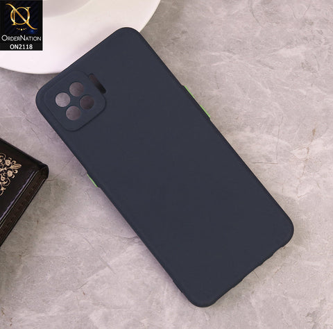 Oppo F17 Cover - Blue - Semi-Transparent Ultra Thin Color Button Soft Shell Case