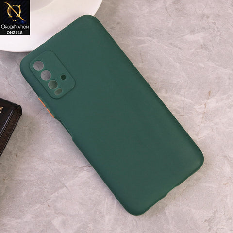 Xiaomi Redmi 9T Cover - Green - Semi-Transparent Ultra Thin Color Button Soft Shell Case