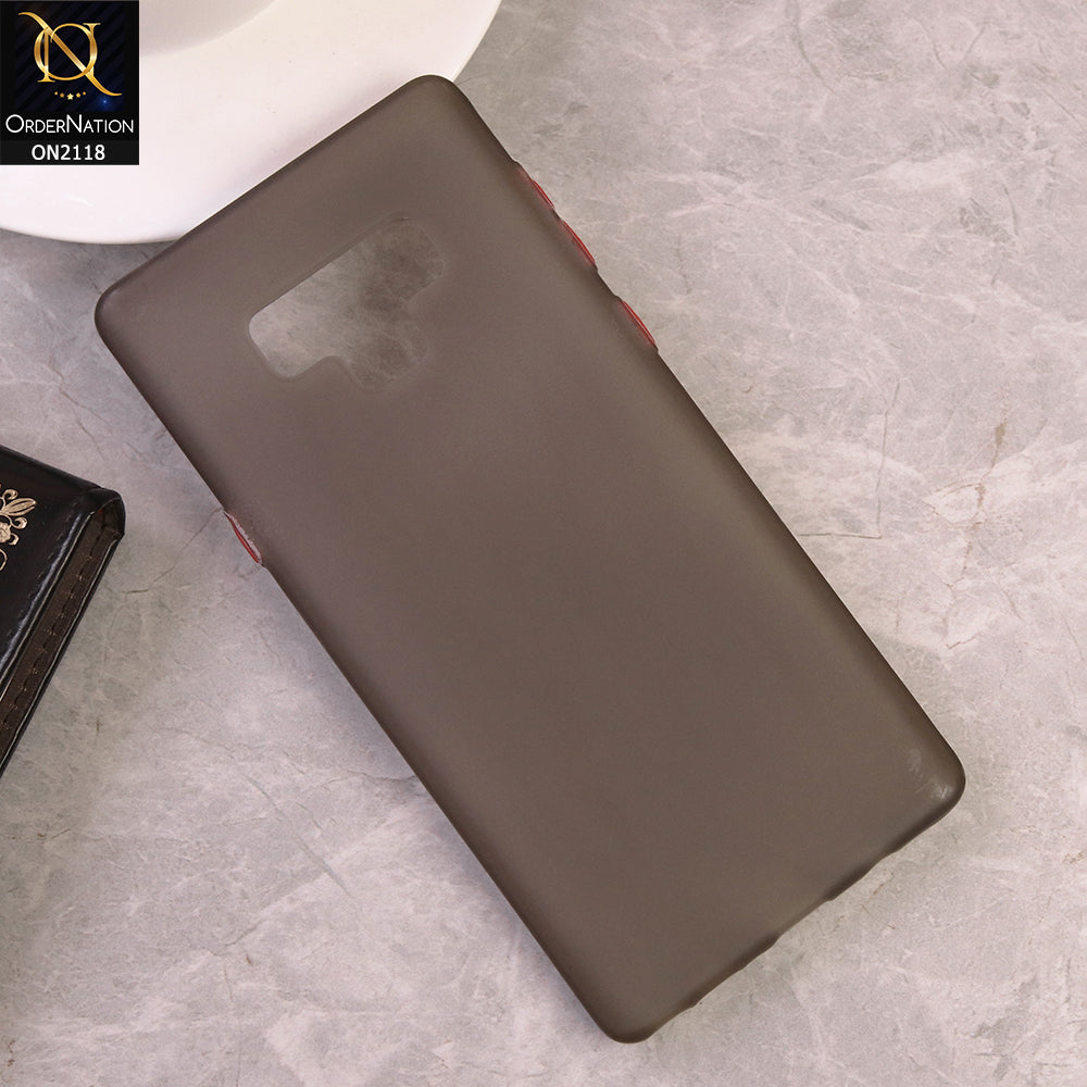 Samsung Galaxy Note 9 Cover - Gray - Semi-Transparent Ultra Thin Color Button Soft Shell Case