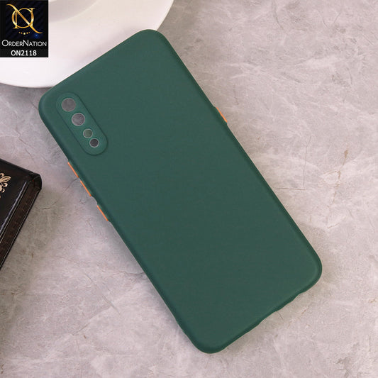 Vivo S1 Cover - Green - Semi-Transparent Ultra Thin Color Button Soft Shell Case