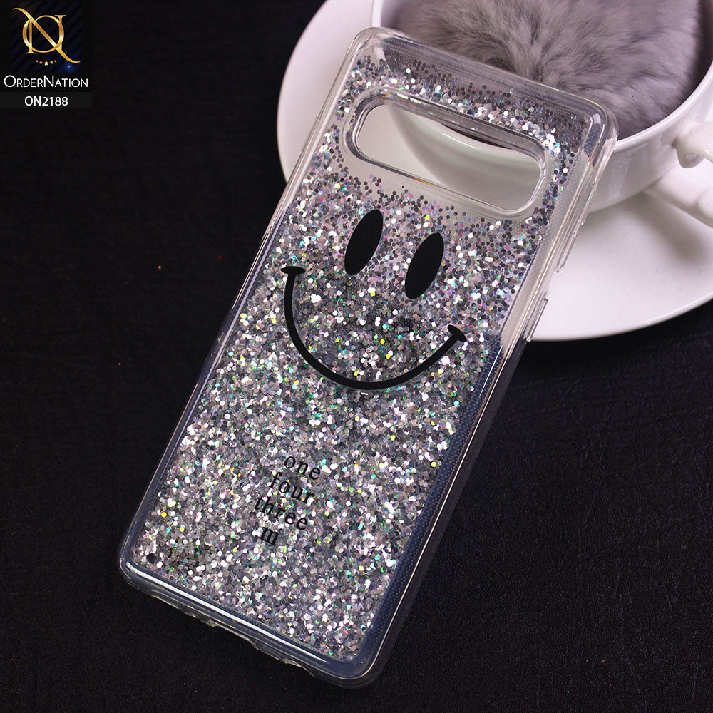 Samsung Galaxy S10 Cover - Design 20 - Trendy Moving Liquid Glitter Shine Soft Borders Case