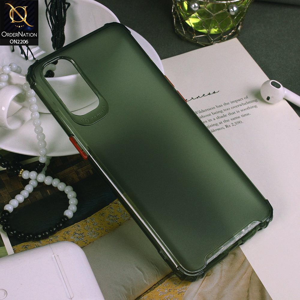 Oppo Reno 4 Cover - Green - Cute Love Hearts Liquid Glitter Pc Back Case