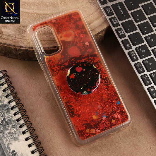 Vivo V19 Neo Cover  - Design 4 - New Elegant Liquid Glitter Soft Borders Case With  Holder