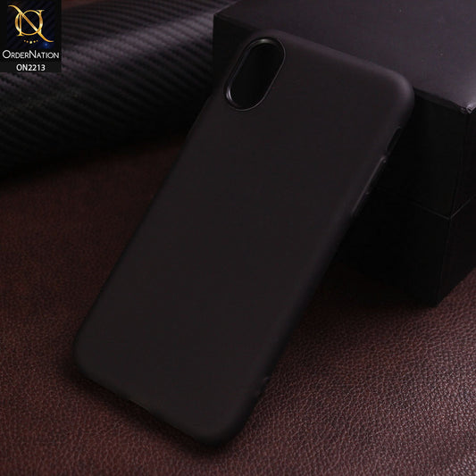 iPhone XS / X Cover - Black - Semi Transperent Liquid Silicon Candy Color Soft Case