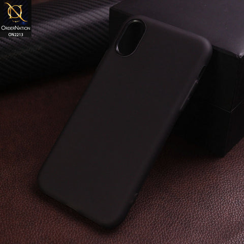 iPhone XS / X Cover - Black - Semi Transperent Liquid Silicon Candy Color Soft Case