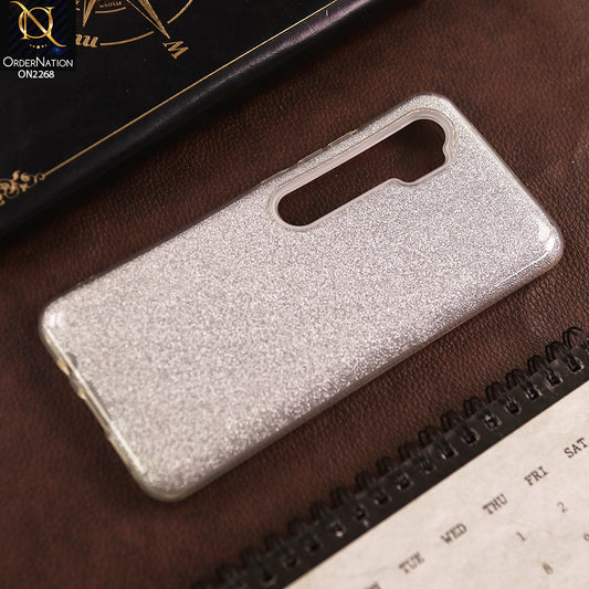 Xiaomi Redmi Note 10 4G Cover  - Silver - Sparkal Glitter Bling Hybrid Soft Protective Case Glitter Dose Not Move