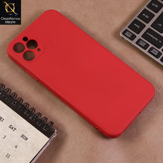 iPhone 11 Pro Max Cover  - Candy Red - Soft 4D Design Shockproof Silicone Candy Red Clear Camera Protection Case