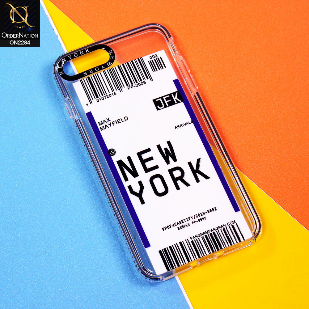 iPhone 8 Plus / 7 Plus Cover - Design 2 - V2 Trendy City Travel Pane Strip Bar Code Style Case