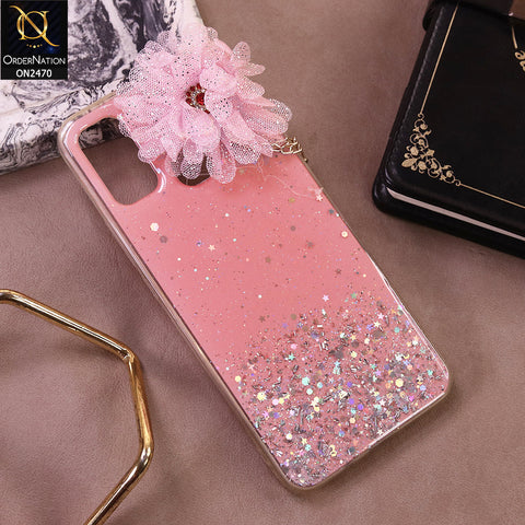 Tecno Spark 5 Cover - Design 3 - (Bepair) Fancy Flower Bling Glitter Rinestone Soft Case - Glitter Does Not Move