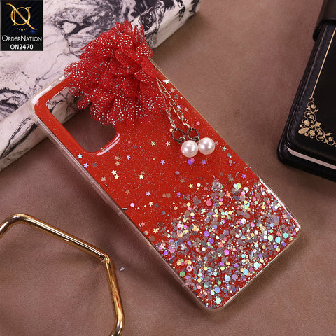 Vivo V19 Cover - Design 7 - (Bepair) Fancy Flower Bling Glitter Rinestone Soft Case - Glitter Does Not Move