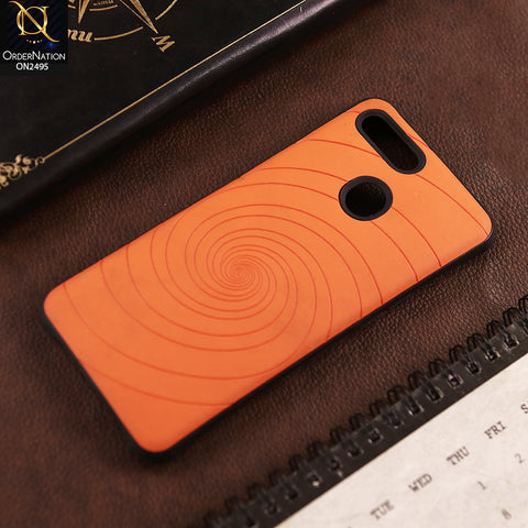 Oppo A11k Cover  - Orange - New Stylish Spiral Ring Leather Texture Soft Case