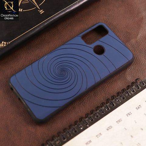Infinix Hot 9 Cover  - Blue - New Stylish Spiral Ring Leather Texture Soft Case