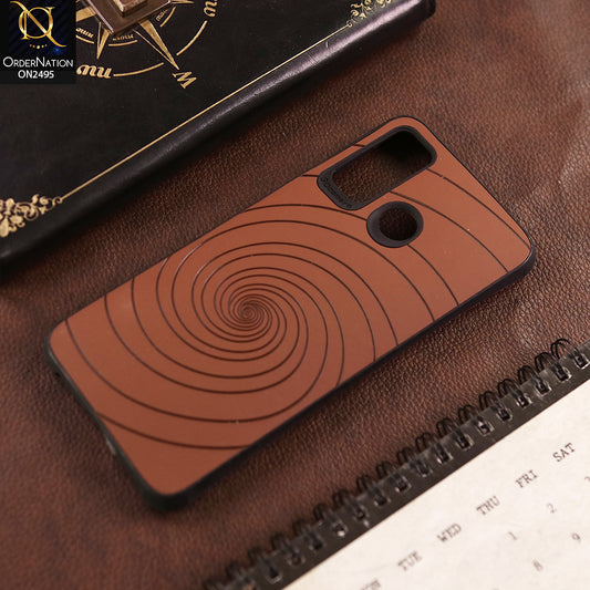 Infinix Hot 9 Cover  - Brown - New Stylish Spiral Ring Leather Texture Soft Case