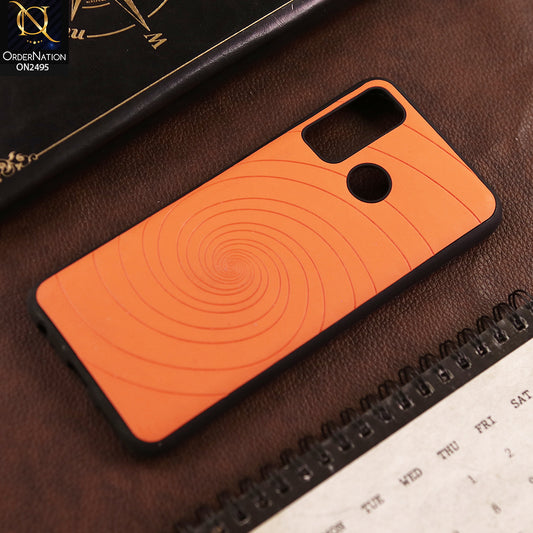 Infinix Hot 9 Cover  - Orange - New Stylish Spiral Ring Leather Texture Soft Case