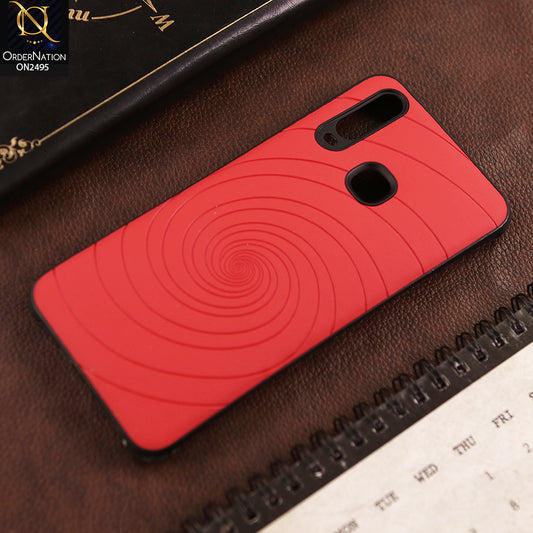 Vivo Y17 Cover  - Red - New Stylish Spiral Ring Leather Texture Soft Case