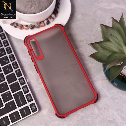 Samsung Galaxy A50 Cover - Red - Translucent Matte Shockproof Full Camera Protection Case