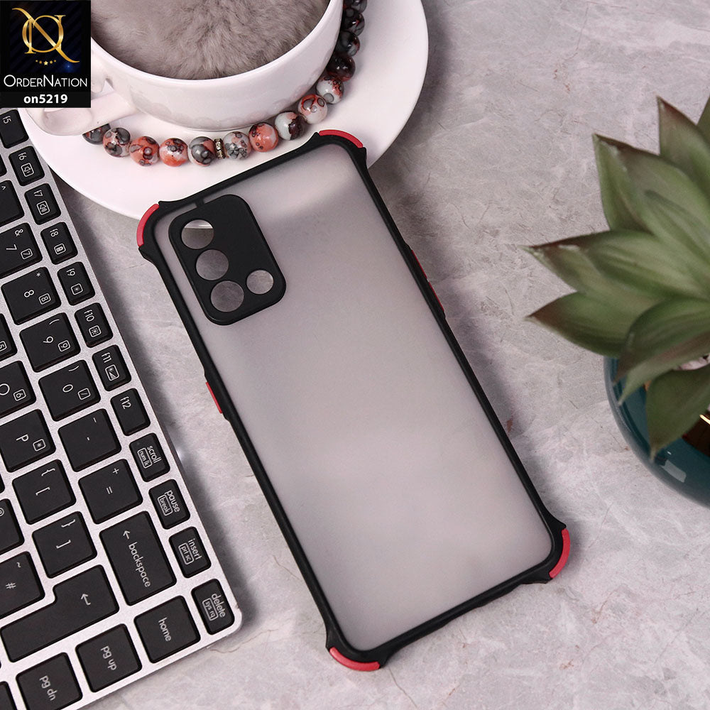 Oppo A95 Cover - Black - Translucent Matte Shockproof Full Camera Protection Case