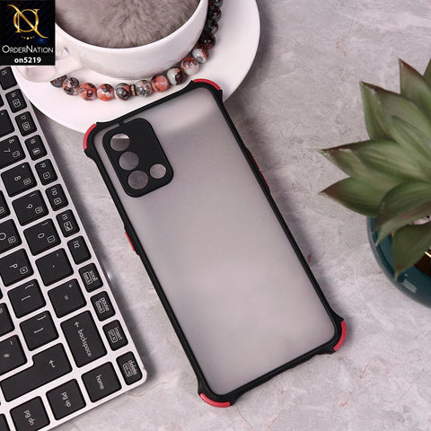 Oppo A95 Cover - Black - Translucent Matte Shockproof Full Camera Protection Case