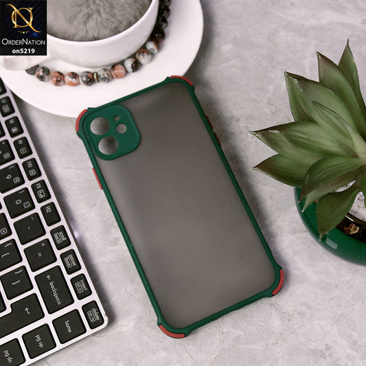 iPhone 11 Cover - Darkgreen - Translucent Matte Shockproof Full Camera Protection Case