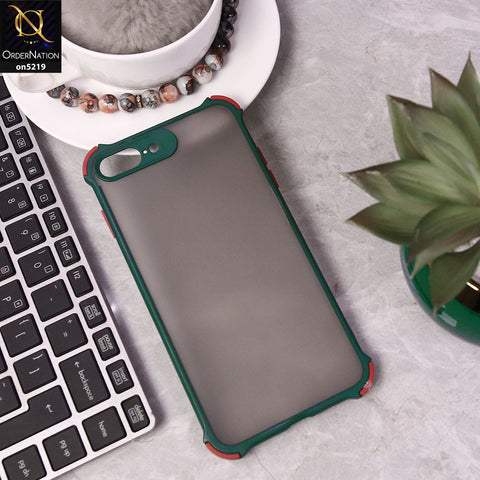 iPhone 8 Plus / 7 Plus Cover - Darkgreen - Translucent Matte Shockproof Full Camera Protection Case
