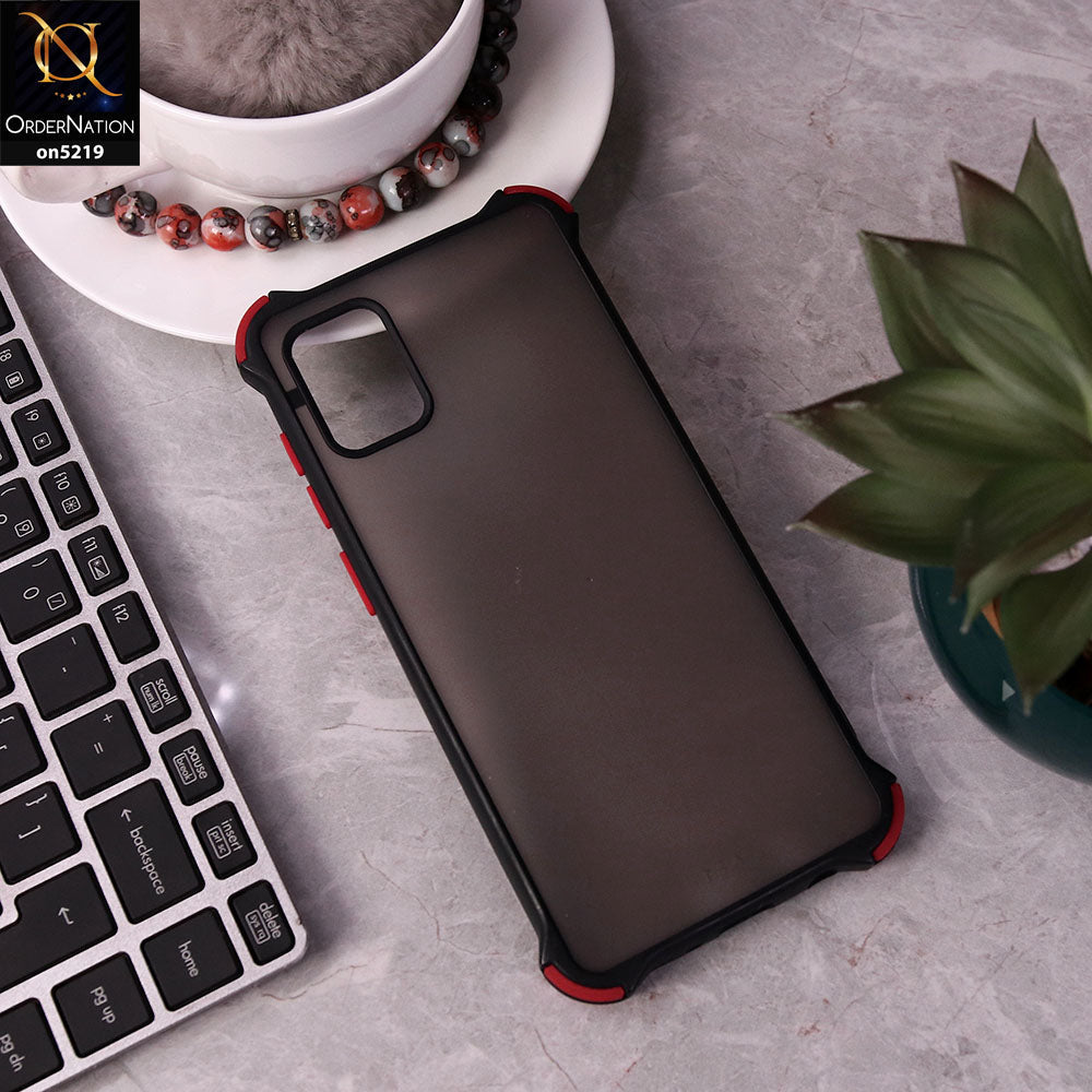 Samsung Galaxy A31 Cover - Black - Translucent Matte Shockproof Full Camera Protection Case