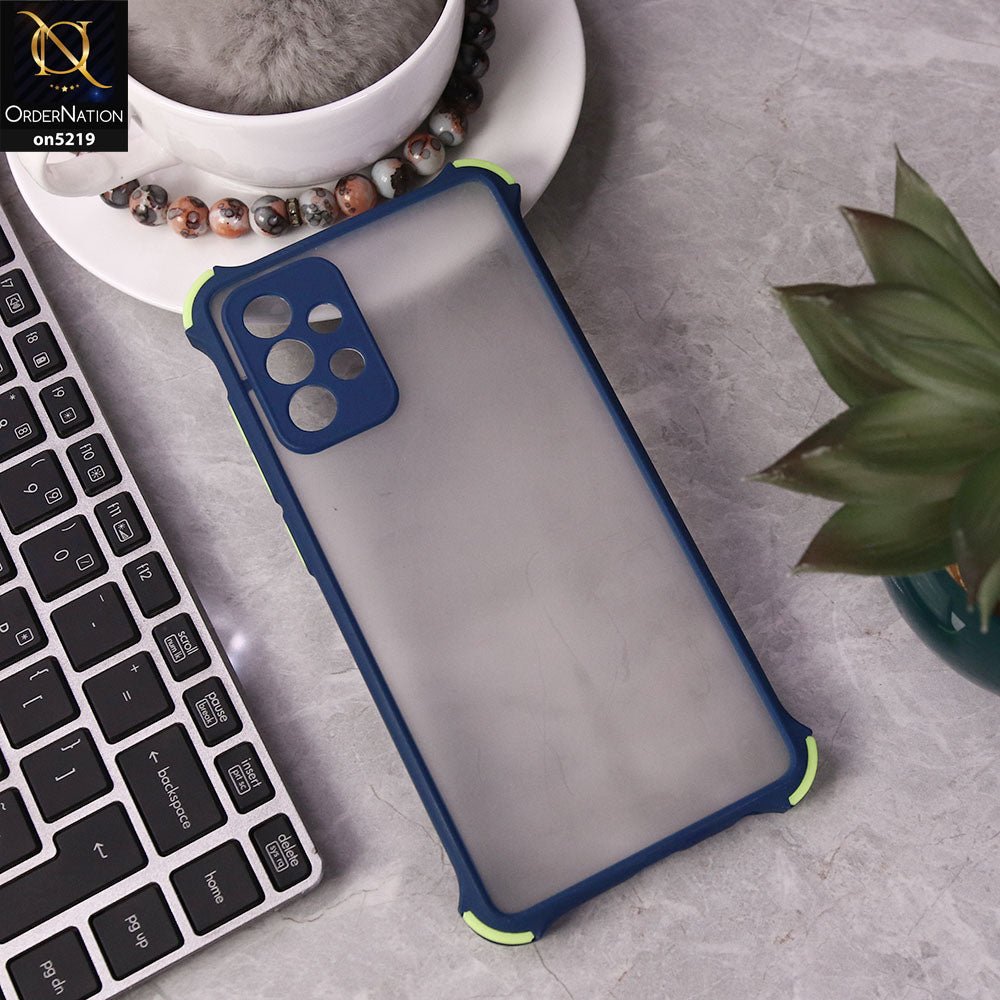 Samsung Galaxy A72 Cover - Blue - Translucent Matte Shockproof Full Camera Protection Case