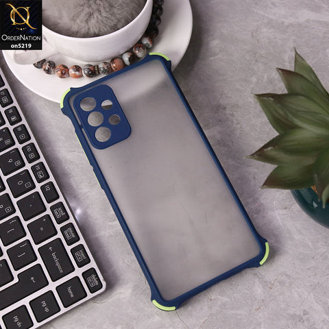 Samsung Galaxy A72 Cover - Blue - Translucent Matte Shockproof Full Camera Protection Case