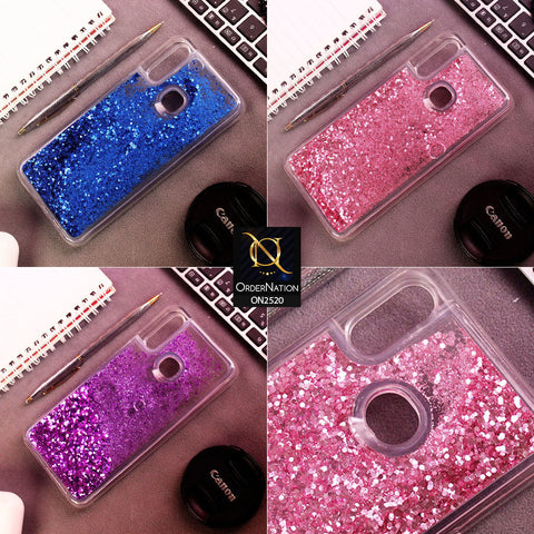 Vivo Y15 Cover - Purple - New Fashion Style Liquid Water Glitter Case
