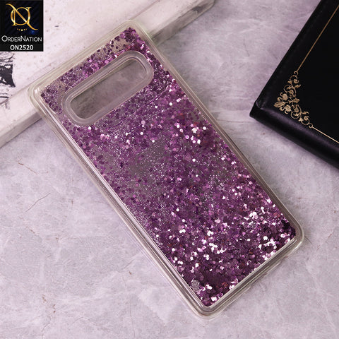 Samsung Galaxy S10 Plus Cover - Purple - New Fashion Style Liquid Water Glitter Case
