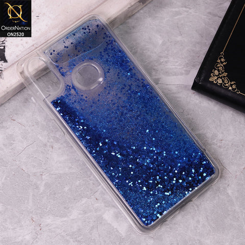 Samsung Galaxy A10s Cover - Blue - New Fashion Style Liquid Water Glitter Case