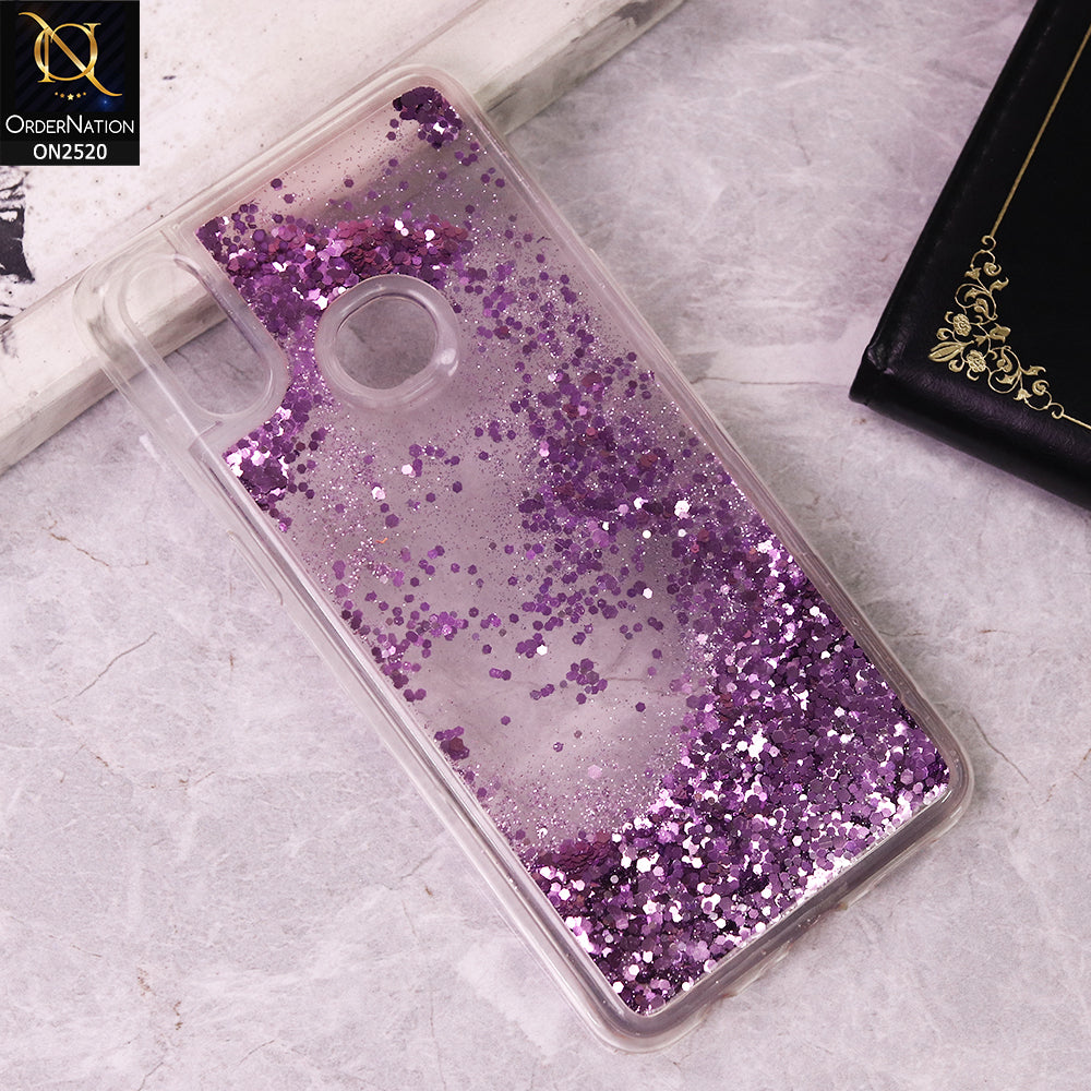 Samsung Galaxy A10s Cover - Purple - New Fashion Style Liquid Water Glitter Case